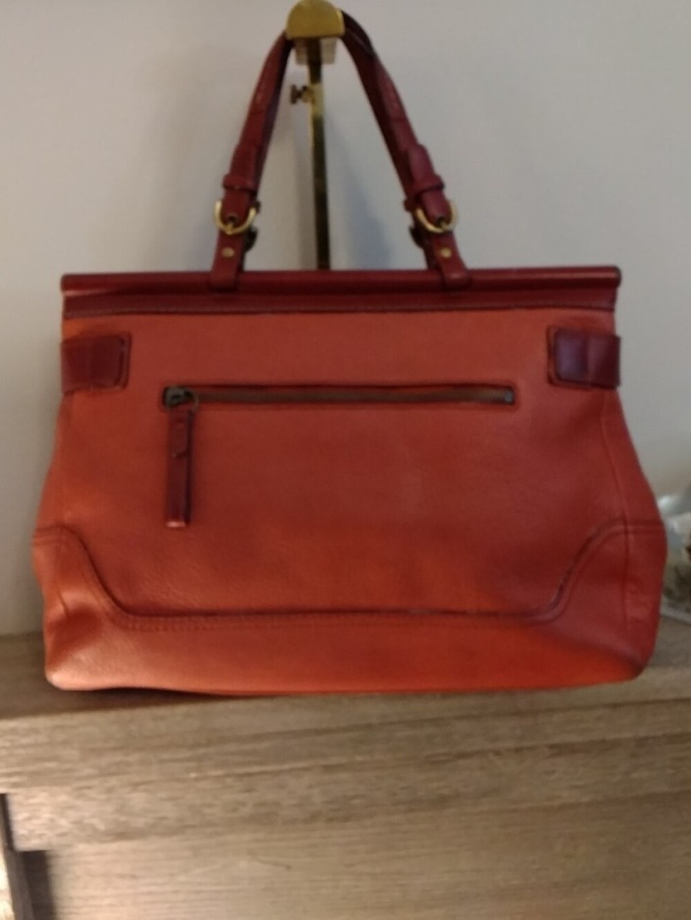 Coach Vintage Soho Dowel Satchel 2004 Coral With Red Trim - Picture 6 of 15